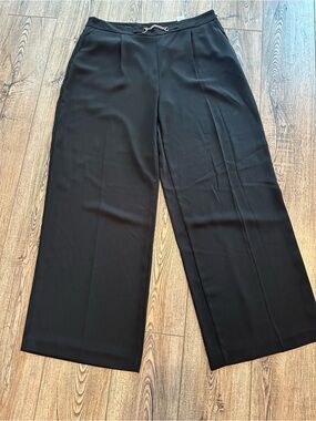Zara Black Wide-Leg Trousers Pants XL